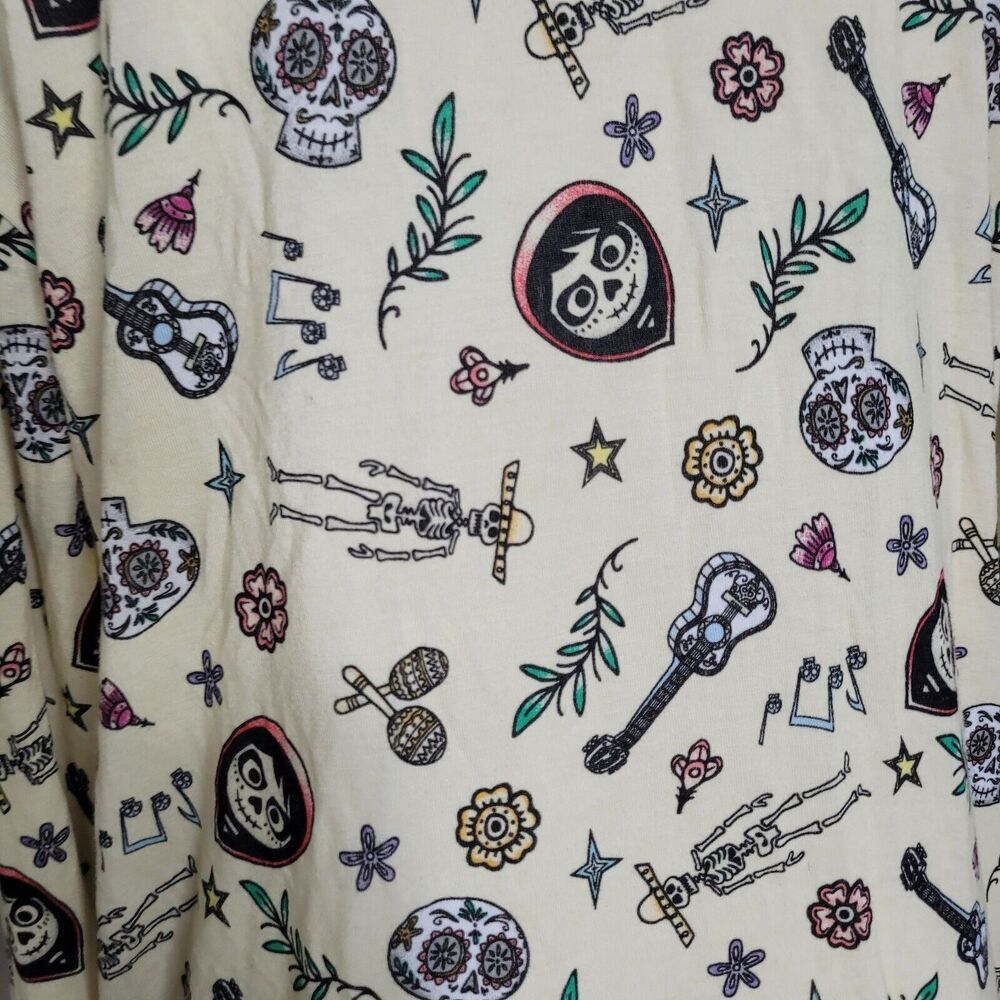 Disney Store Pixar Coco size XS pajama top women stretch skull guitar miguel - Picture 11 of 13